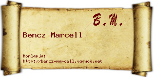 Bencz Marcell névjegykártya